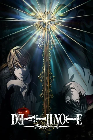 Poster de Death Note en español latino HD serie completa con Light Yagami y L